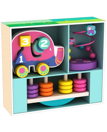 Игрален комплект Acool Toy - Лабиринт слонче, лабиринт с мъниста, везна с дискове  - 1