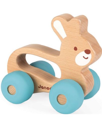 Дървена играчка за бутане Janod - Зайче - 2