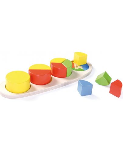Дървена играчка Andreu toys - Образователна дъска с кръгове и дроби - 1