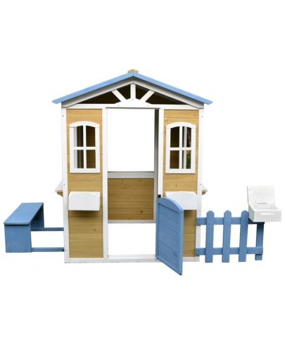 Дървена детска къща Ginger Home - Бяло-синя - 1