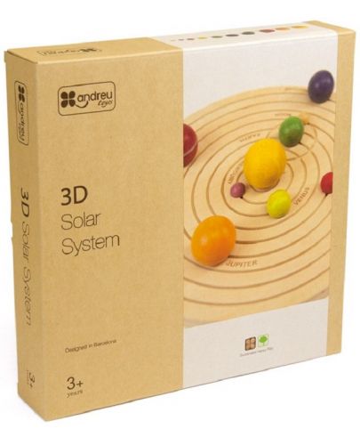 Дървена играчка Andreu toys - 3D Слънчева система - 1