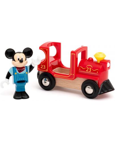 Дървена играчка Brio - Локомотив и фигурка Mickey Mouse - 2