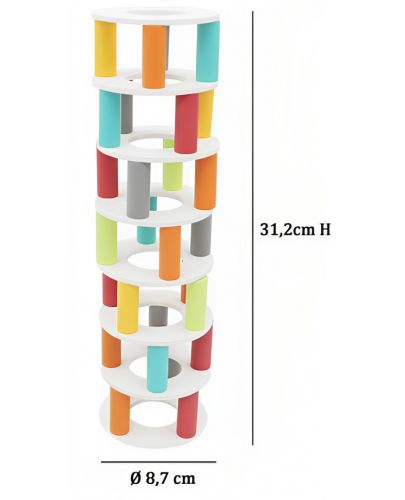 Дървен игрален комплект Pino Toys - Кула за подреждане и баланс - 4