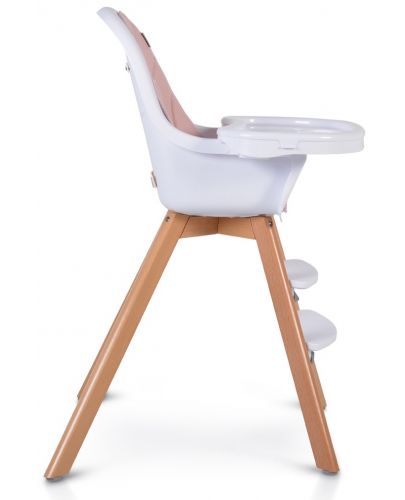 Дървено столче за хранене 2 в 1 Cangaroo - Hygge, розово - 3