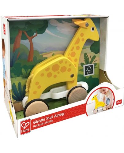 Дървена играчка HaPe International  - Жираф на колела - 2