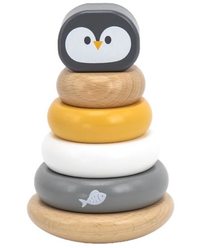 Дървена играчка за нанизване Viga Polar B - Пингвинче (Ханойска кула) - 1