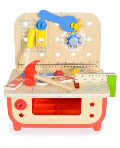 Дървен комплект Tooky Toy - Работилница с инструменти - 4