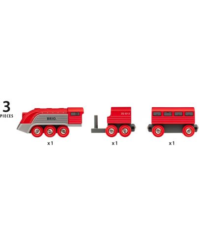 Дървена играчка Brio - Влакче Streamline Train - 5