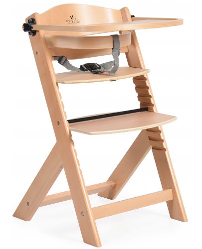 Дървен стол за хранене 2в1 Cangaroo - Nuttle, натурален - 1