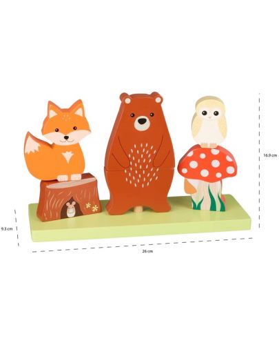 Дървена играчка за нанинзване Orange Tree Toys - Горски животни - 3