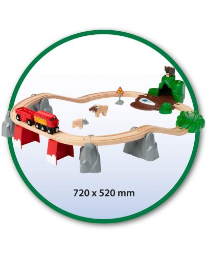 Дървен комплект Brio - Влакче и релси Nordic Forest Animals - 4