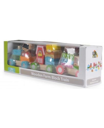 Дървенa играчка Moni Toys - Фермерски влак - 2