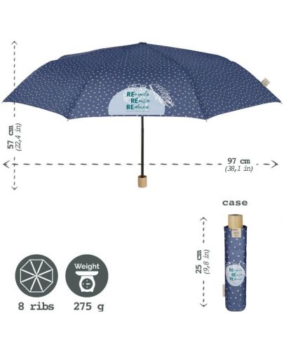 Дамски чадър Perletti Green - Fantasia, mini - 4