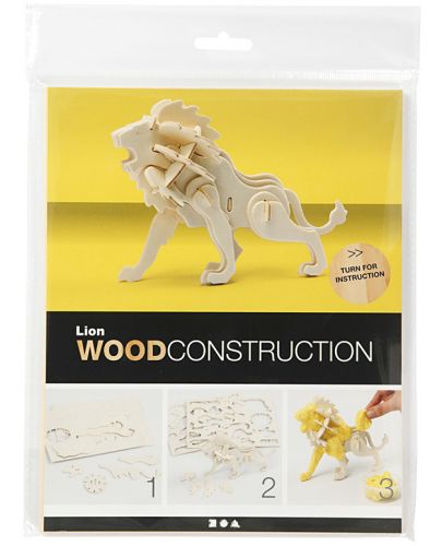 Дървен 3D пъзел Creativ Company - Лъв - 2