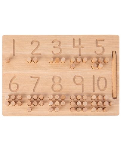  Дървена игра Smart Baby - Учене на цифри, броене и писане - 1