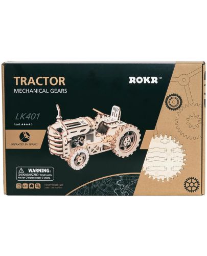 Дървен 3D пъзел Robo Time от 135 части - Трактор - 3