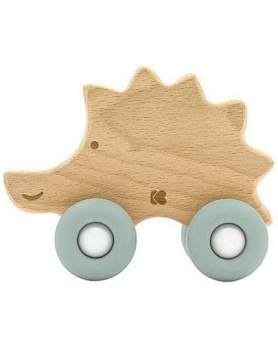 Дървена играчка с чесалка KikkaBoo - Hedgehog, Mint - 1
