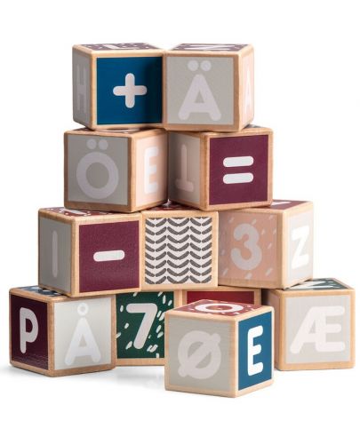 Дървени кубчета Micki Pippi - Букви и цифри - 2