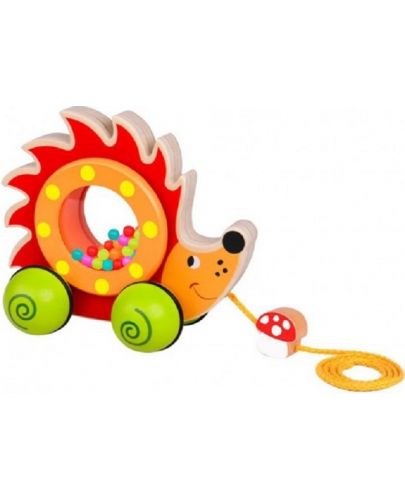 Дървена играчка за дърпане Tooky toy - Таралежче - 1