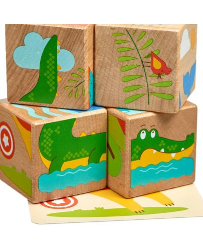 Дървен пъзел с кубчета Lucy&Leo - Диви животни - 5