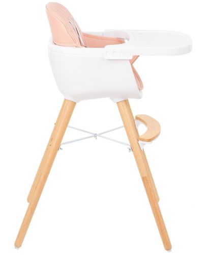 Дървено столче за храненe Kikka Boo - Woody, розово - 3