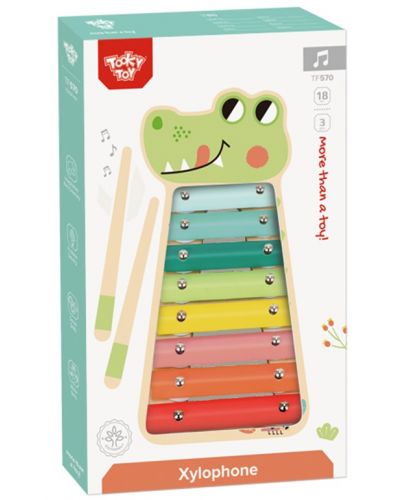 Дървен ксилофон Tooky Toy - Веселият крокодил - 3
