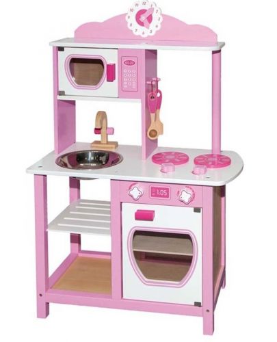Дървена детска кухня Andreu toys - Rosa, розова - 1