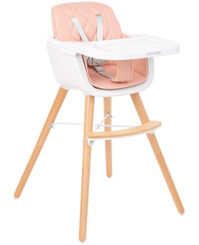 Дървено столче за храненe Kikka Boo - Woody, розово - 1