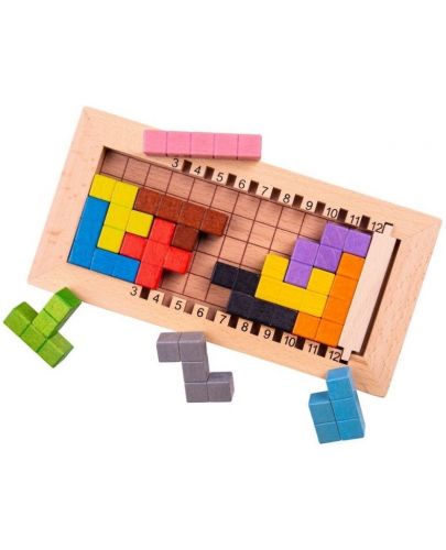 Дървена логическа игра Bigjigs - Заключи блоковете - 1