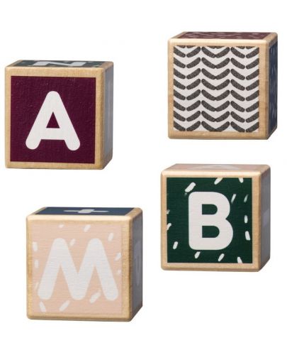 Дървени кубчета Micki Pippi - Букви и цифри - 5