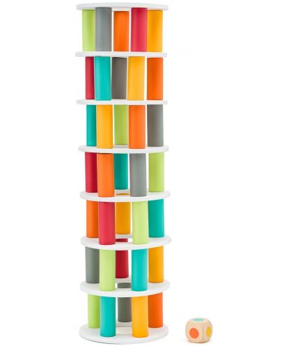 Дървен игрален комплект Pino Toys - Кула за подреждане и баланс - 1