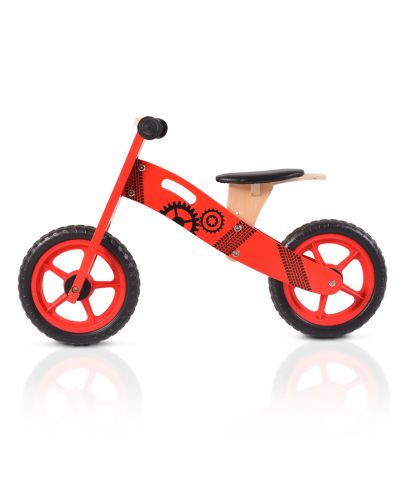 Дървен балансиращ велосипед Moni Toys, 5017, червен - 4
