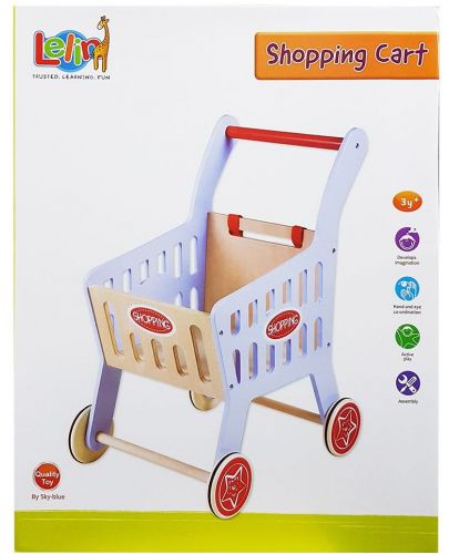Детска количка за пазаруване Lelin - Синя - 2