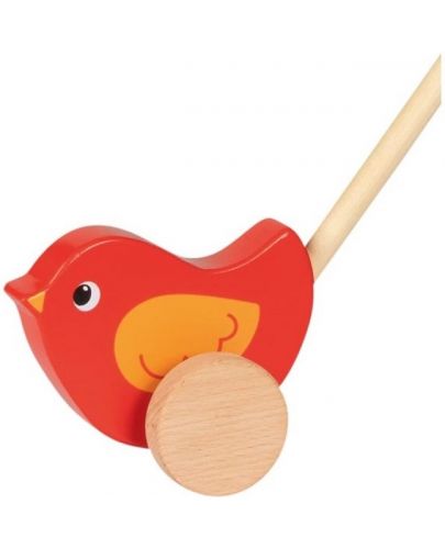 Дървена играчка за бутане Goki - Птиче - 1