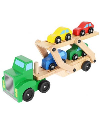 Дървена играчка Kruzzel - Автовоз с колички - 5