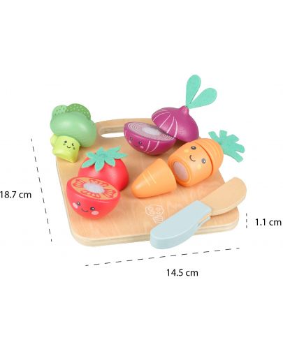 Дървен игрален комплект Orange Tree Toys - Зеленчуци за рязане, 10 части - 7