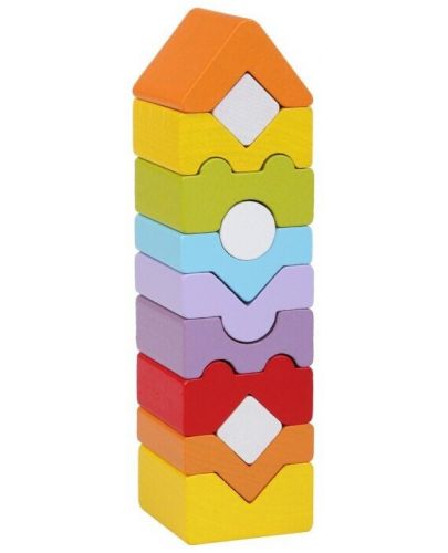 Дървена кула за баланс Cubika, 12 части - 1