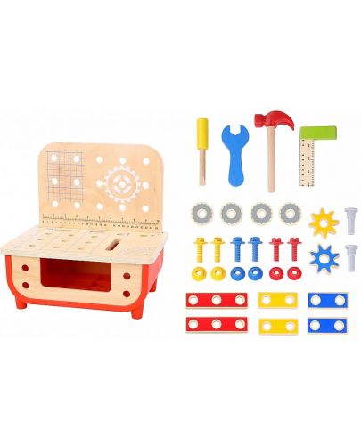 Дървен комплект Tooky Toy - Работилница с инструменти - 2