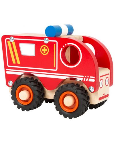 Дървена играчка Small Foot - Линейка, червена - 1