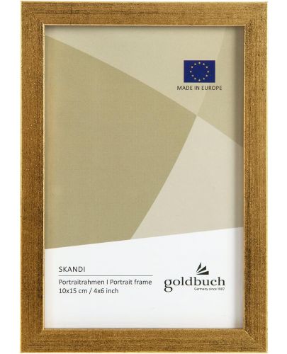 Дървена рамка за снимки Goldbuch - Златиста, 10 x 15 cm - 1