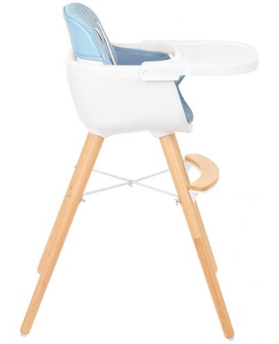 Дървено столче за храненe Kikka Boo - Woody, синьо - 3