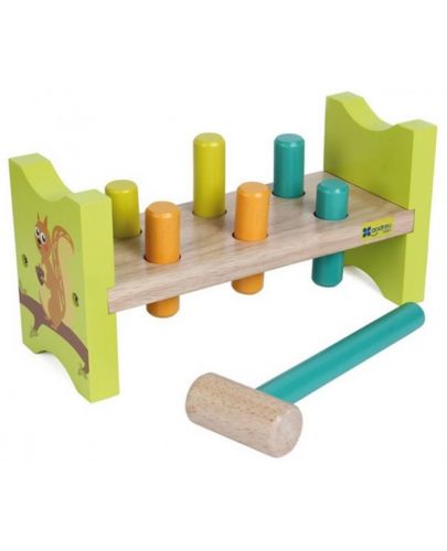Дървена играчка Andreu toys - Катеричка с чукче - 1