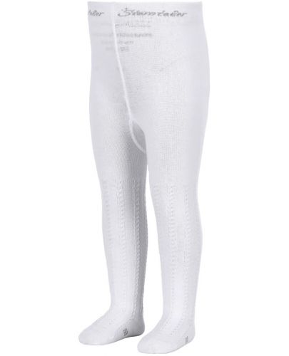 Детски фигурален памучен чорапогащник Sterntaler - Плетеница, 68 cm, 4-6 месеца, бял - 1
