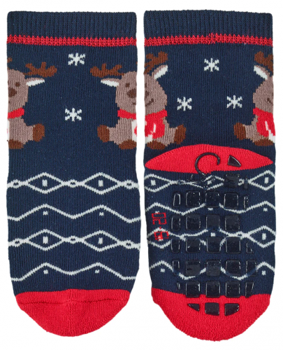 Детски чорапи с бутончета Sterntaler - Коледа, 2 чифта, 17/18, 6-12 месеца - 2