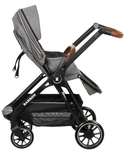 Детска количка Zizito - Barron 3 в 1, сива с черна рамка - 3