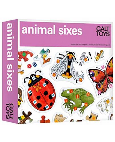 Детска игра с пъзели Galt - Събери животните, 74 части - 1