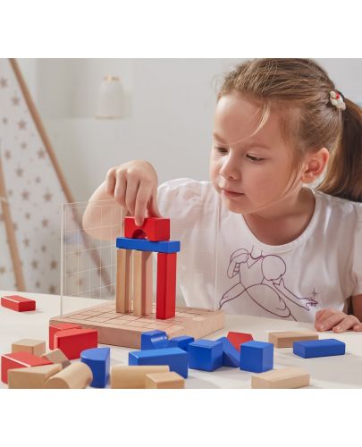 Детска игра с дървени блокове Viga - Изграждане на 3D композиции - 3