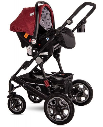 Детска комбинирана количка 3в1 Lorelli - Lora Set, червена - 8