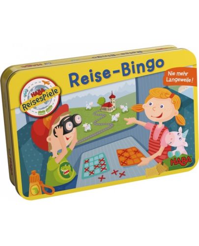 Детска магнитна игра Haba - Пътуващо бинго, в метална кутия - 1