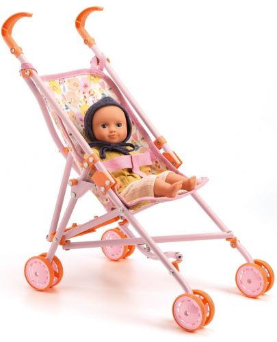 Детска количка за кукли Djeco - Pomea, с цветя - 2